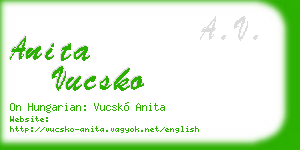 anita vucsko business card